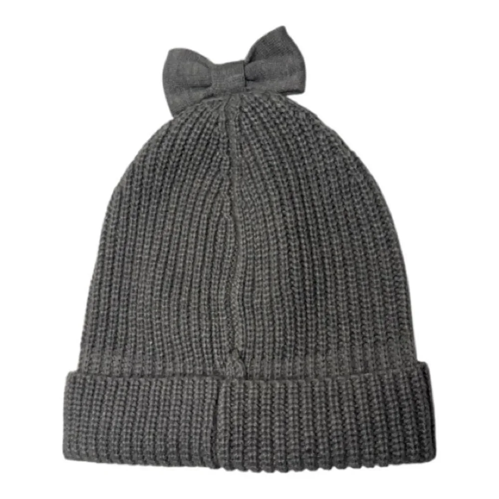 Kate Spade Women’s Gray Rib‎ Knit Bow Hat.